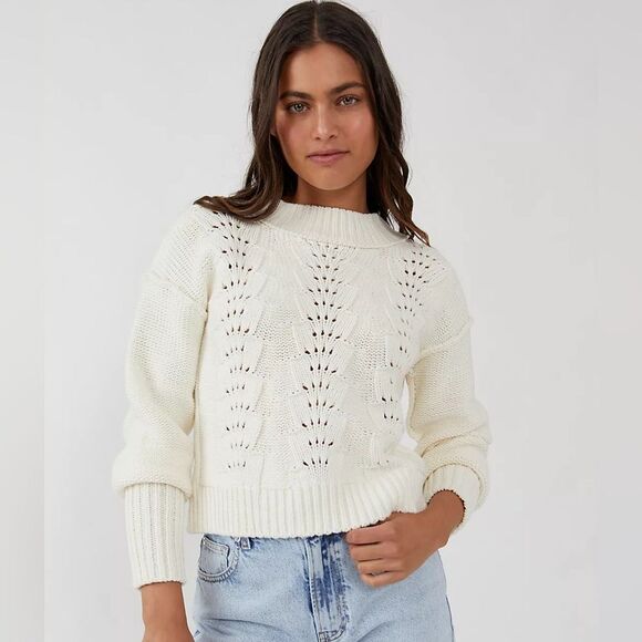 NWT Free People Bell Song Pullover Sweater in color Bones - Picture 1 of 10